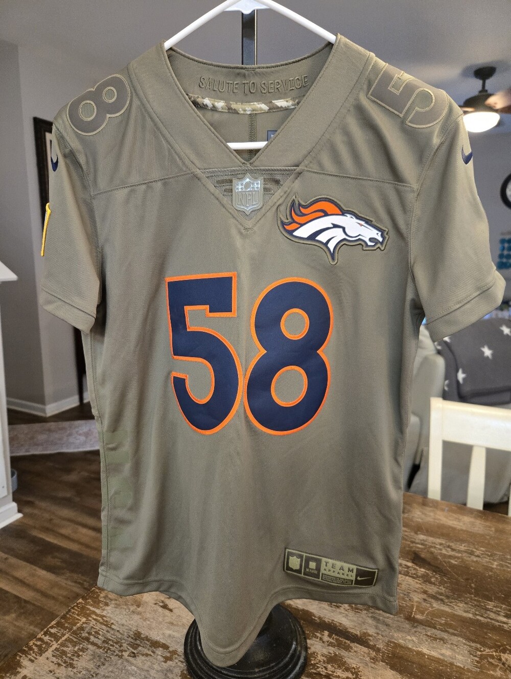 Denver Broncos Kids' Salute to Service Jersey - Olive/Orange